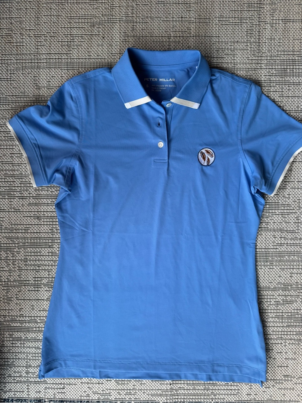 NWT Peter Millar Women Blue Golf Short Sleeve Golf Polo Small